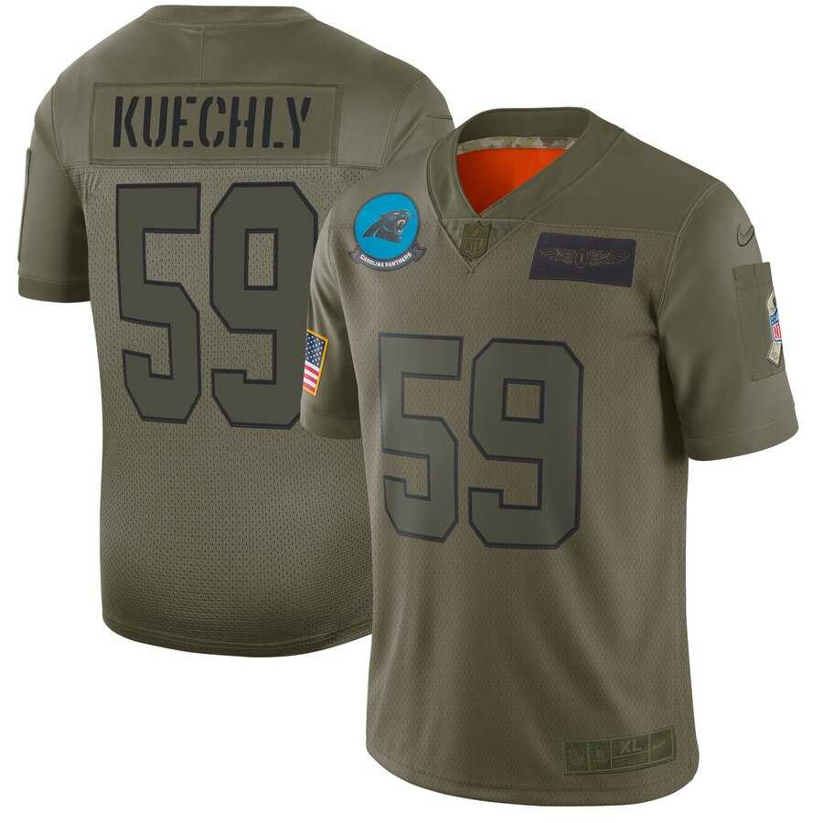 Nike Panthers 59 Luke Kuechly 2019 Olive Salute To Service Limited Jersey Dyin